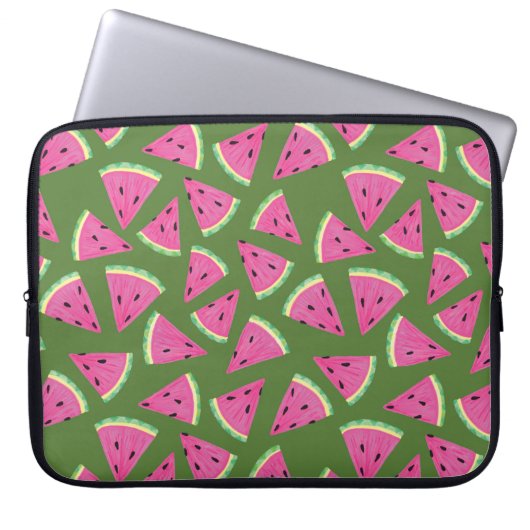 Wassermelone Sommerfruchtmuster Laptopschutzhülle (Vorderseite)