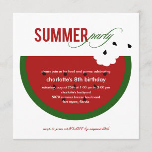 Wassermelone Sommermonate Party Einladung