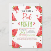 Wassermelone Sommerpool Party Einladung (Vorderseite)