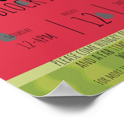 Wassermelone Sommerquartier Party Poster (Ecke)