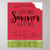 Wassermelone Sommerquartier Party Poster (Vorne)