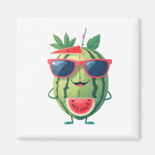 Wassermelone Spaß Frohes Urlaub Tropisches Getränk Magnet