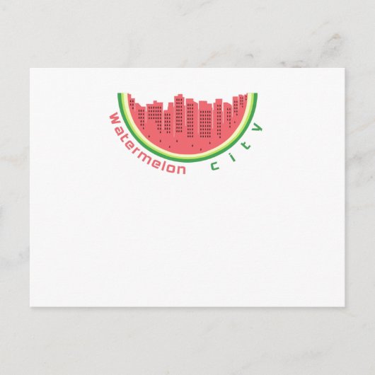 Wassermelone Stadt Postkarte (Vorderseite)