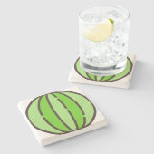 Wassermelone Steinuntersetzer (Seitenansicht)