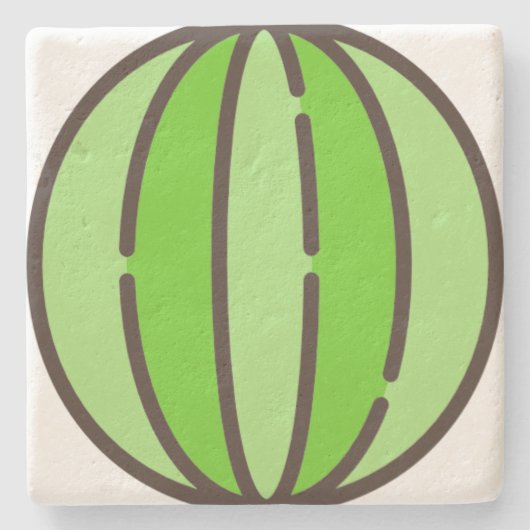 Wassermelone Steinuntersetzer (Vorderseite)