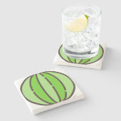 Wassermelone Steinuntersetzer (Seitenansicht)