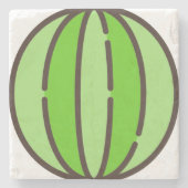 Wassermelone Steinuntersetzer (Vorderseite)