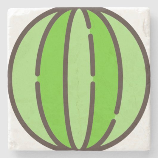 Wassermelone Steinuntersetzer (Vorderseite)