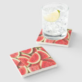 Wassermelone Steinuntersetzer (Seitenansicht)