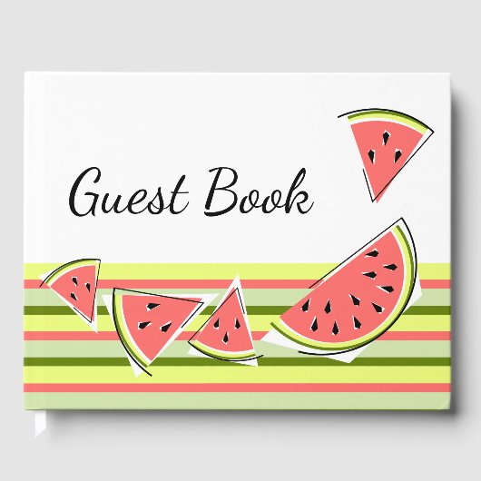 Wassermelone Streifen Klassischer Text Gästebuch (Vorderseite)