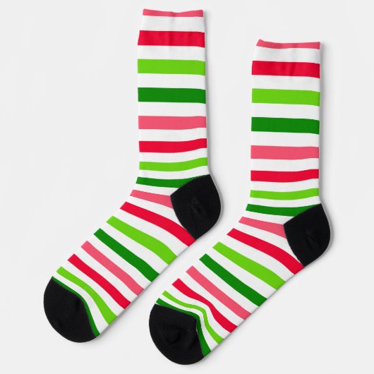 Wassermelone Streifen Muster Socken (Linkes Detail)