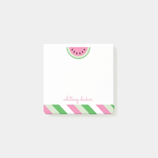 Wassermelone Streifen Personalisiert Notepad Post-it Klebezettel (Vorderseite)