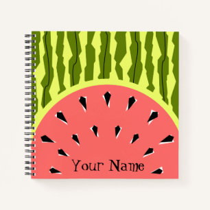 Wassermelone Streifen Rosa Name Notizblock