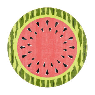 Wassermelone Streifen Rosa Schnittpappe rund Schneidebrett