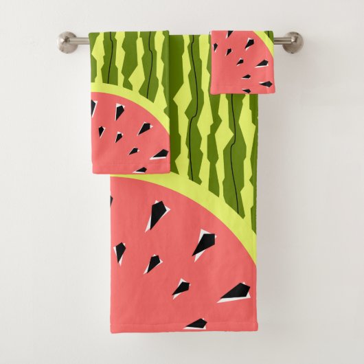 Wassermelone Stripe Pink Badhandtuch Set (Insitu)