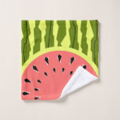 Wassermelone Stripe Pink Badhandtuch Set (Waschlappen)