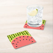 Wassermelone Stripe Pink Rechteckiger Pappuntersetzer (Vor Ort)