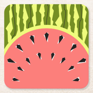 Wassermelone Stripe Pink Rechteckiger Pappuntersetzer