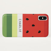 Wassermelone Stripes individuelle Name Telefongehä Case-Mate iPhone Hülle (Rückseite (Horizontal))