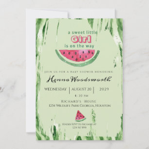 Wassermelone Süße Mädchen Sommer Baby Shower Einladung
