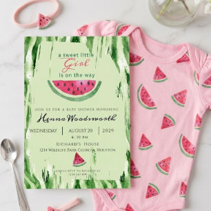 Wassermelone Süße Mädchen Sommer Baby Shower Einladung
