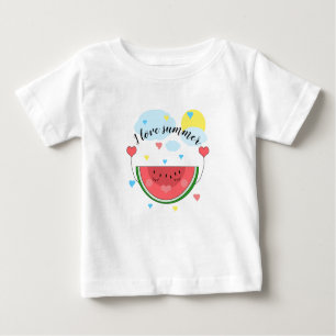 Wassermelone, Text, "I Liebe Summer" Baby T-shirt