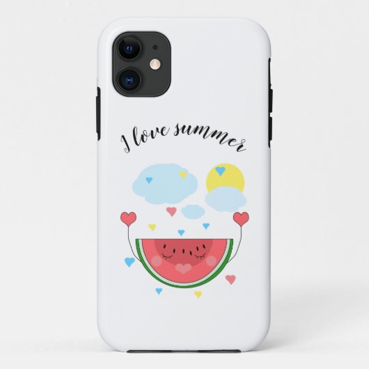Wassermelone, Text, "I Liebe Summer" Case-Mate iPhone Hülle (Rückseite)