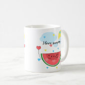 Wassermelone, Text, "I Liebe Summer", Kaffeetasse (VorderseiteRechts)