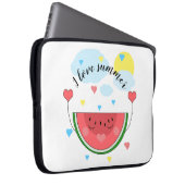 Wassermelone, Text, "I Liebe Summer" Laptopschutzhülle (Vorne Rechts)