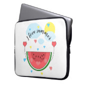 Wassermelone, Text, "I Liebe Summer" Laptopschutzhülle (Vorderseite Links)