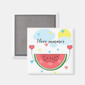 Wassermelone, Text, "I Liebe Summer", Magnet (Vorderseite/Rückseite)