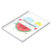 Wassermelone, Text, "I Liebe Summer", Notizblock (Linke Seite)