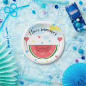 Wassermelone, Text, "I Liebe Summer", Pappteller (Party)