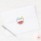 Wassermelone, Text, "I Liebe Summer", Runder Aufkleber (Umschlag)