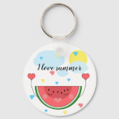 Wassermelone, Text, "I Liebe Summer", Schlüsselanhänger (Vorderseite)