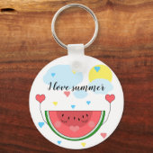 Wassermelone, Text, "I Liebe Summer", Schlüsselanhänger (Vorderseite)