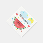 Wassermelone, Text, "I Liebe Summer", Serviette (Ecke)