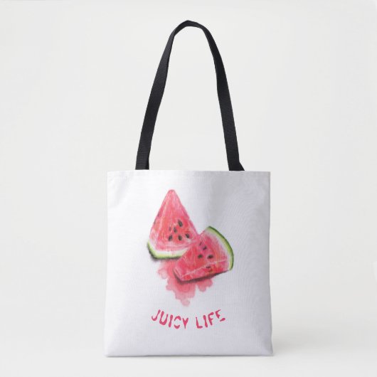 Wassermelone Tote Bag mit benutzerdefiniertem Text Tasche (Vorderseite)