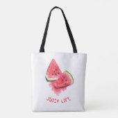 Wassermelone Tote Bag mit benutzerdefiniertem Text Tasche (Rückseite)