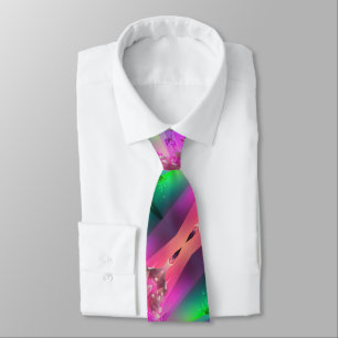 Wassermelone Tourmaline Neon Green Hot Pink Abstra Krawatte