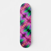 Wassermelone Tourmaline Neon Green Hot Pink Abstra Skateboard (Vorne)