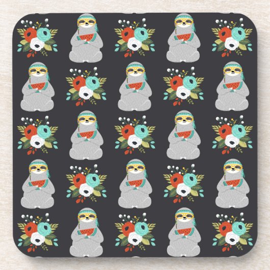 Wassermelone-Trägheits-Muster Getränkeuntersetzer (Vorderseite)