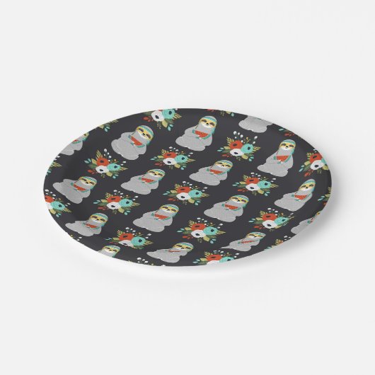 Wassermelone-Trägheits-Muster Pappteller (Schrägansicht)