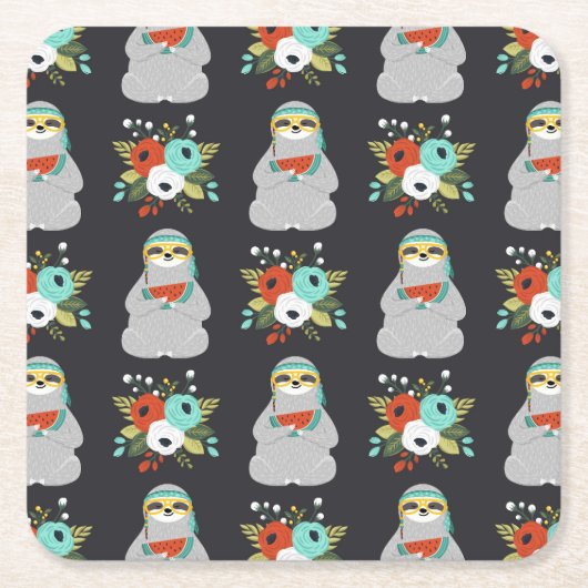 Wassermelone-Trägheits-Muster Rechteckiger Pappuntersetzer (Vorderseite)