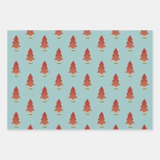 Wassermelone Tree Strip Christmas Geschenkpapier Set (Vorderseite 2)