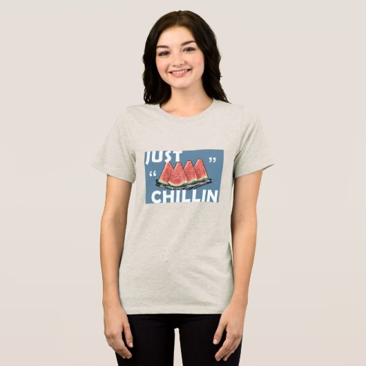 wassermelone Tri-Blend shirt (Vorderseite voll)