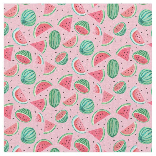 Wassermelone | Tropischer Fruchtsommer | Stoff (Nahaufnahme)
