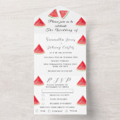 Wassermelone Tropisches Obst Niedlich Rustikale Ho All In One Einladung (Innen Boden)