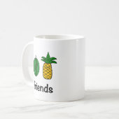 Wassermelone und Ananas Freunde Kaffee Tasse (Vorderseite Links)