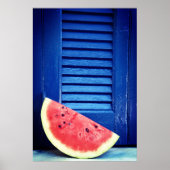 Wassermelone und blaues Fensterposter Poster (Vorne)